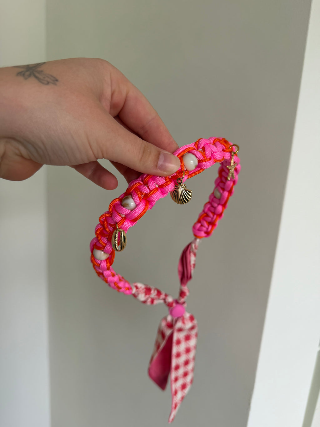 Touw met sjaal ketting